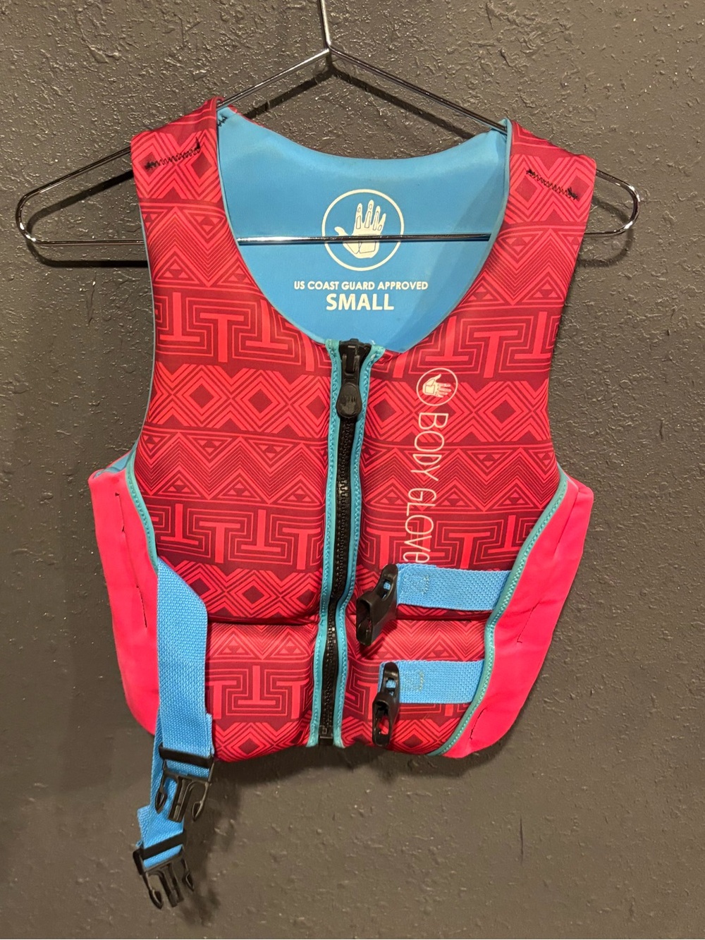 Women’s Body Glove Red Life Vest with Blue Trim